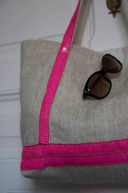 Sac paillette lin enduit