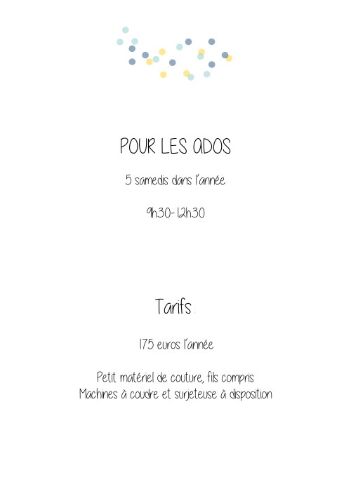 Programme cours 2018-2019